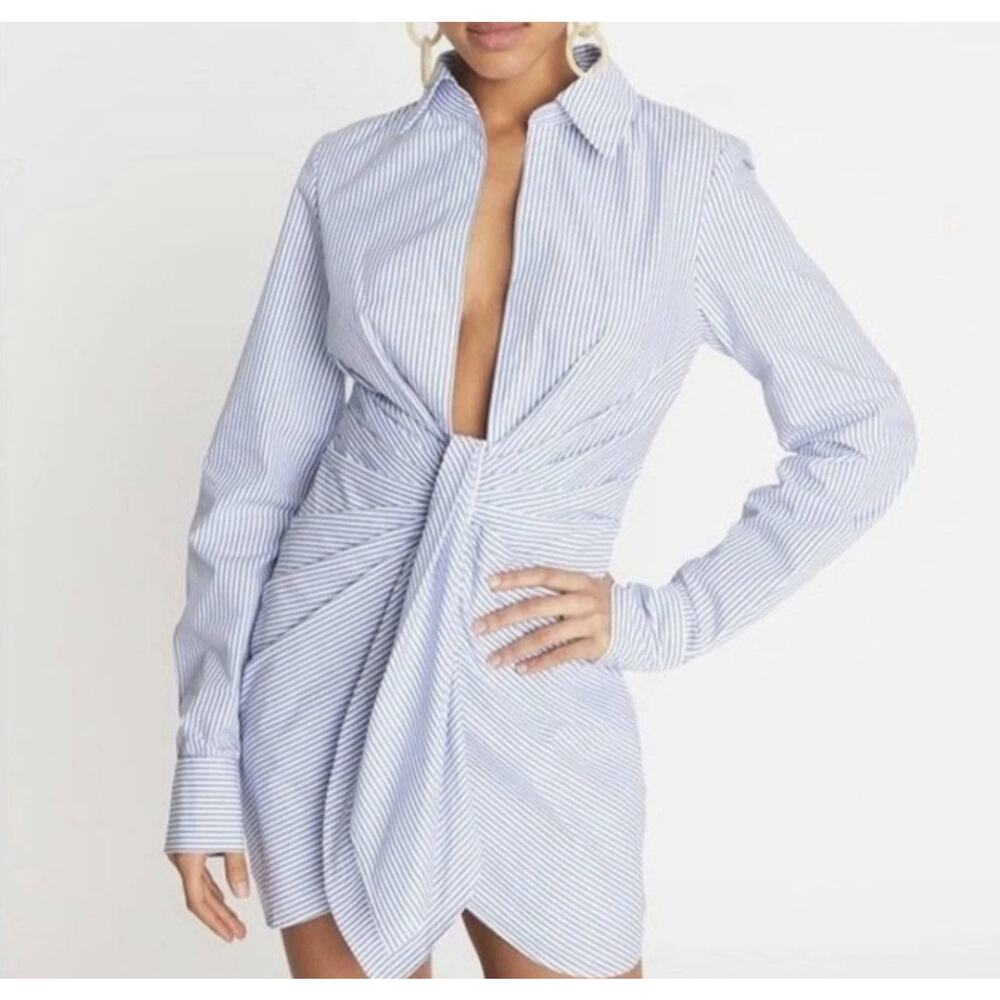 New Choosy blue and white striped tie-front shirt Dress size 2
